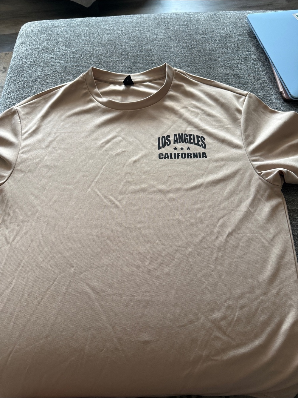 SHEIN Beige 'Los Angeles California' Short Sleeve Graphic Tee